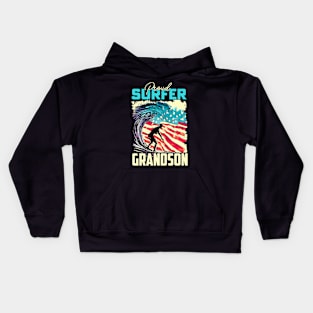 Proud Surfer Grandson Kids Hoodie